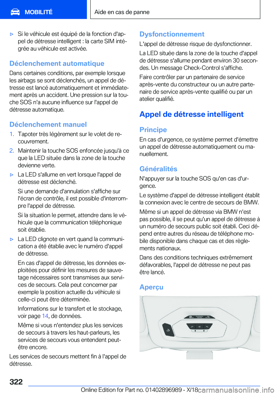 BMW Z4 2019  Notices Demploi (in French) 'x�S�i��l�e��v�é�h�i�c�u�l�e��e�s�t��é�q�u�i�p�é��d�e��l�a��f�o�n�c�t�i�o�n��d�'�a�pj
�p�e�l��d�e��d�é�t�r�e�s�s�e��i�n�t�e�l�l�i�g�e�n�t��:��l�a��c�a�r�t�e��S�I�M��i�n�t�