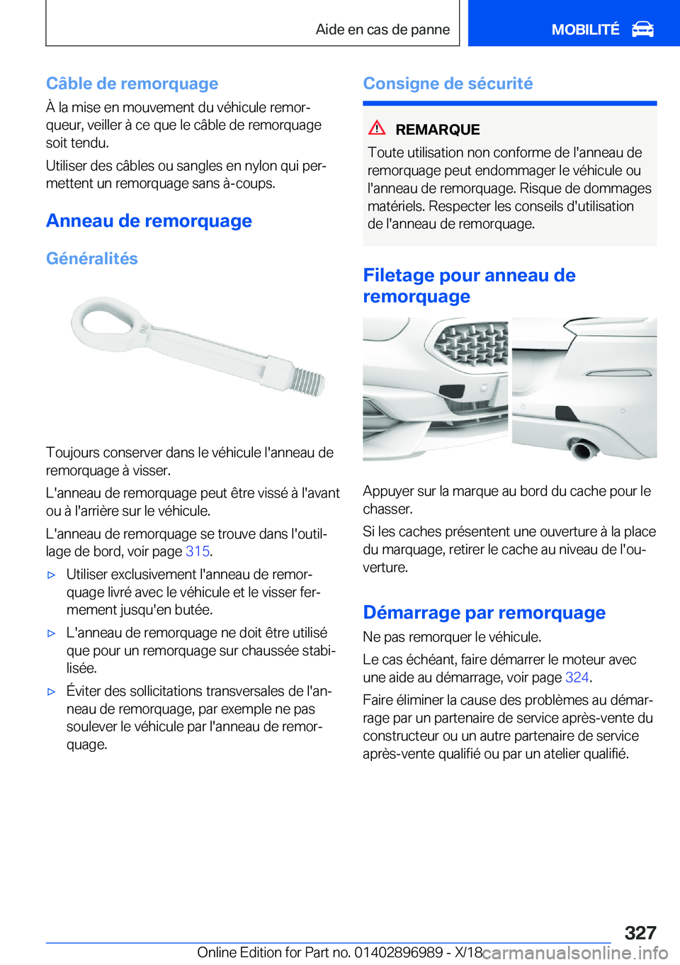 BMW Z4 2019  Notices Demploi (in French) �C�