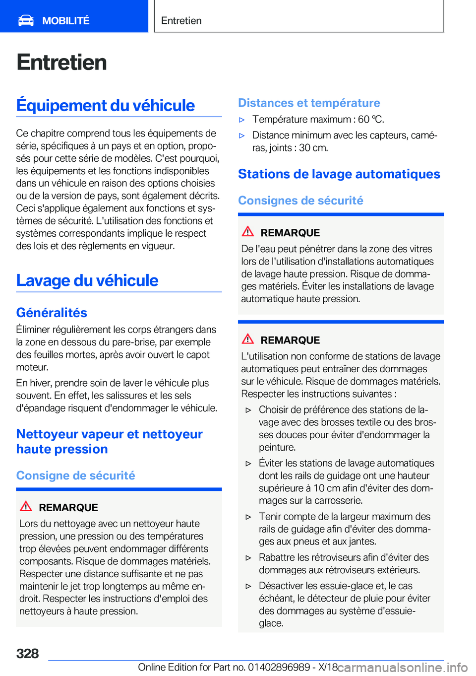 BMW Z4 2019  Notices Demploi (in French) �E�n�t�r�e�t�i�e�n�