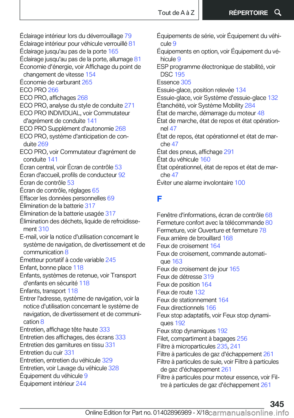 BMW Z4 2019  Notices Demploi (in French) �