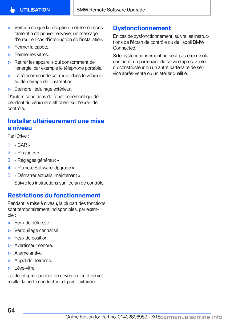 BMW Z4 2019  Notices Demploi (in French) 'x�V�e�i�l�l�e�r��