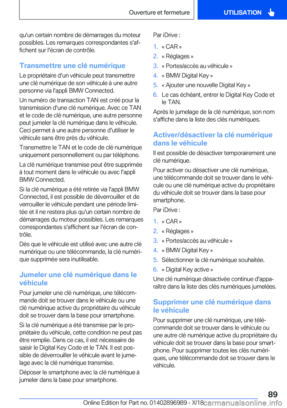BMW Z4 2019  Notices Demploi (in French) �q�u�'�u�n��c�e�r�t�a�i�n��n�o�m�b�r�e��d�e��d�é�m�a�r�r�a�g�e�s��d�u��m�o�t�e�u�r
�p�o�s�s�i�b�l�e�s�.��L�e�s��r�e�m�a�r�q�u�e�s��c�o�r�r�e�s�p�o�n�d�a�n�t�e�s��s�'�a�fj
�f�i�c�h�