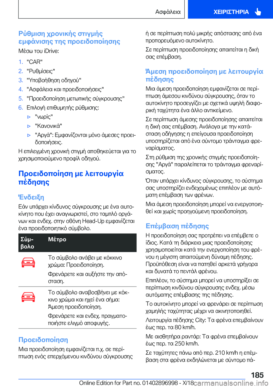 BMW Z4 2019  ΟΔΗΓΌΣ ΧΡΉΣΗΣ (in Greek) dpz_\fy�jdb`\]pe�fg\u_pe
w_in`\fye�gye�cdbw\vbcbRyfye
@ofl�gbh��i�D�r�i�v�e�:�1�.��C�A�R��2�.�dhz_Rfw\e��3�.�gcbtbpzy