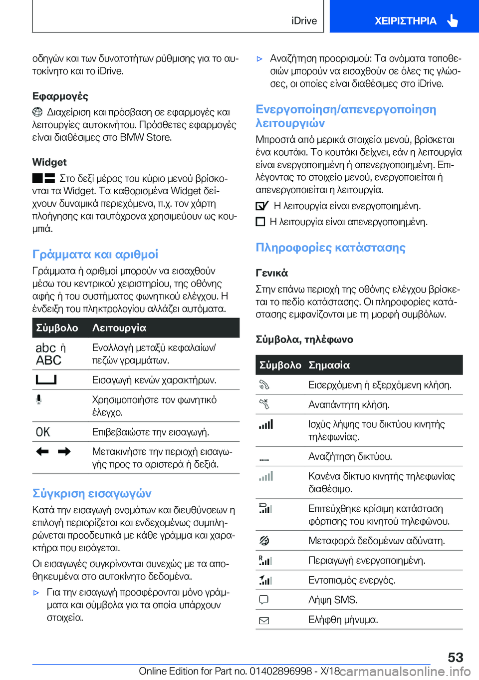 BMW Z4 2019  ΟΔΗΓΌΣ ΧΡΉΣΗΣ (in Greek) bvyuq`�]s\�gl`�vh`sgbgpgl`�dpz_\fye�u\s�gb�shj
gb]R`ygb�]s\�gb��i�D�r�i�v�e�.
Xisd_buoe
��W\sjwRd\fy�]s\�cdo