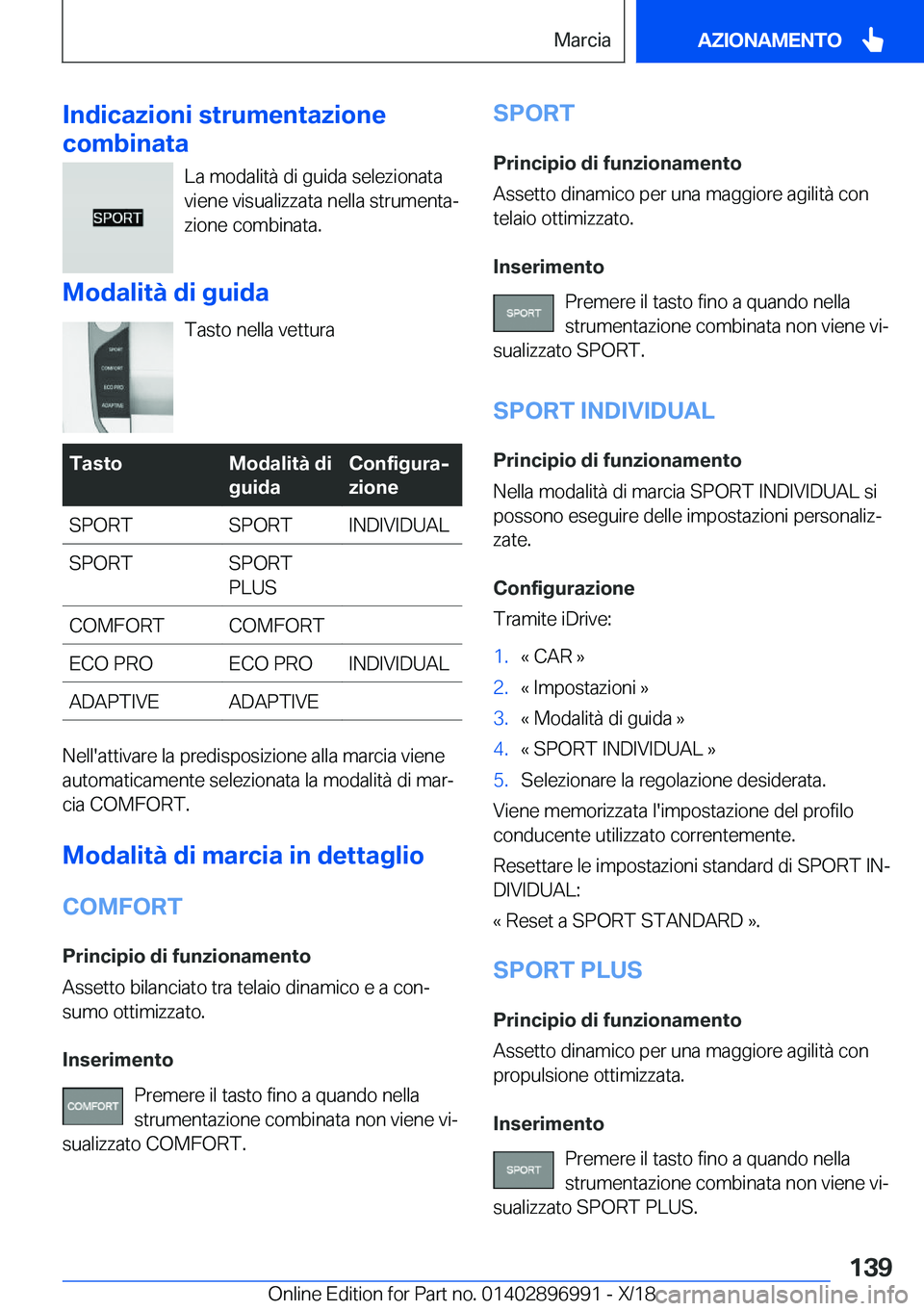 BMW Z4 2019  Libretti Di Uso E manutenzione (in Italian) �I�n�d�i�c�a�z�i�o�n�i��s�t�r�u�m�e�n�t�a�z�i�o�n�e
�c�o�m�b�i�n�a�t�a
�L�a��m�o�d�a�l�i�t�