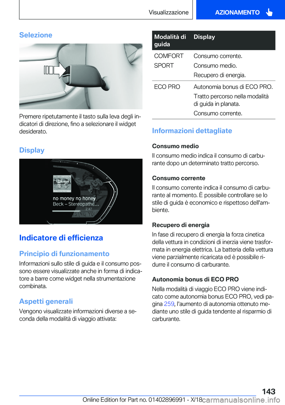BMW Z4 2019  Libretti Di Uso E manutenzione (in Italian) �S�e�l�e�z�i�o�n�e
�P�r�e�m�e�r�e��r�i�p�e�t�u�t�a�m�e�n�t�e��i�l��t�a�s�t�o��s�u�l�l�a��l�e�v�a��d�e�g�l�i��i�nª
�d�i�c�a�t�o�r�i��d�i��d�i�r�e�z�i�o�n�e�,��f�i�n�o��a��s�e�l�e�z�i�o�n�