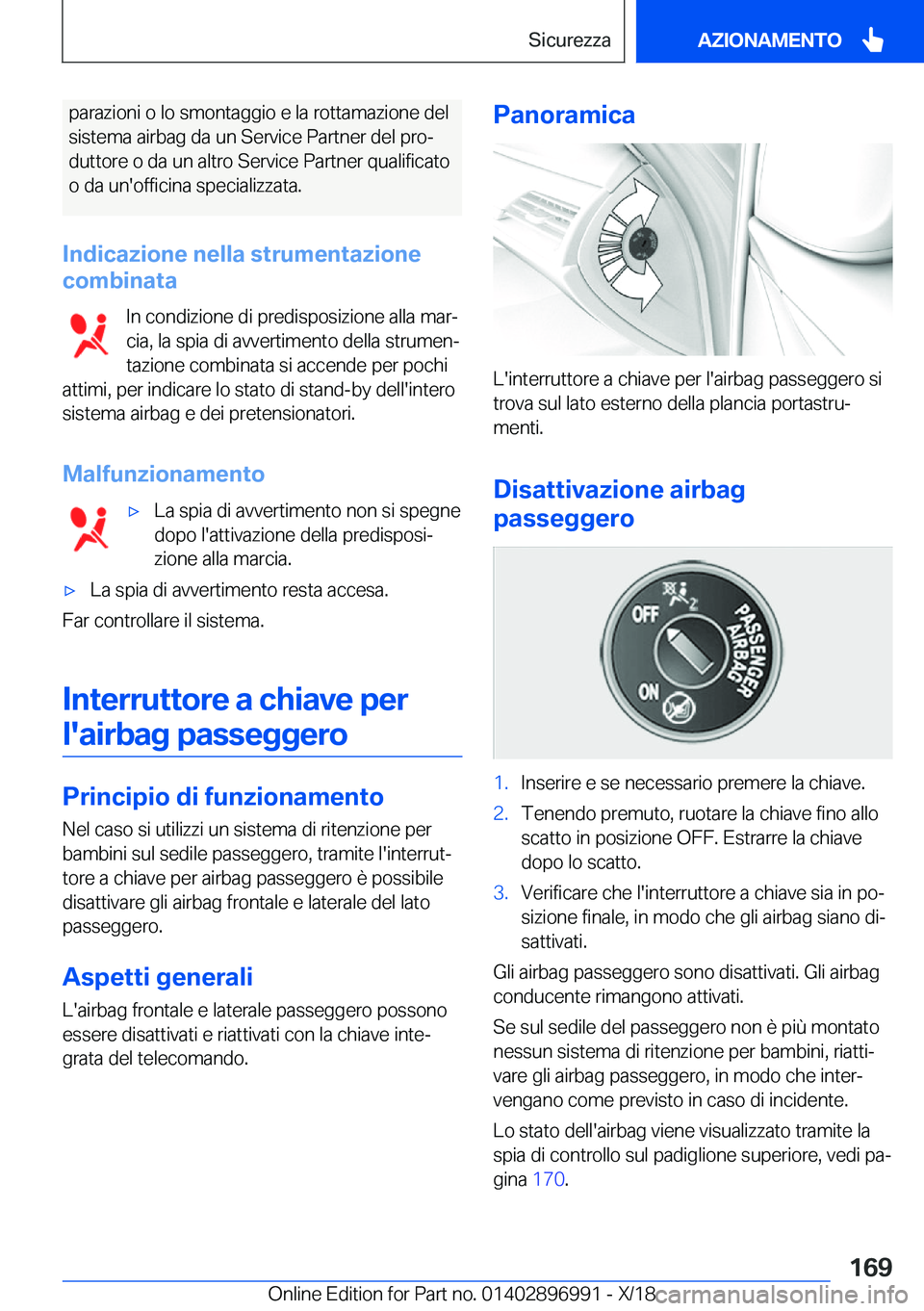 BMW Z4 2019  Libretti Di Uso E manutenzione (in Italian) �p�a�r�a�z�i�o�n�i��o��l�o��s�m�o�n�t�a�g�g�i�o��e��l�a��r�o�t�t�a�m�a�z�i�o�n�e��d�e�l�s�i�s�t�e�m�a��a�i�r�b�a�g��d�a��u�n��S�e�r�v�i�c�e��P�a�r�t�n�e�r��d�e�l��p�r�oª �d�u�t�t�o�r�e