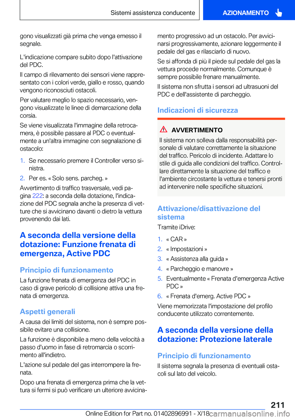 BMW Z4 2019  Libretti Di Uso E manutenzione (in Italian) �g�o�n�o��v�i�s�u�a�l�i�z�z�a�t�i��g�i�