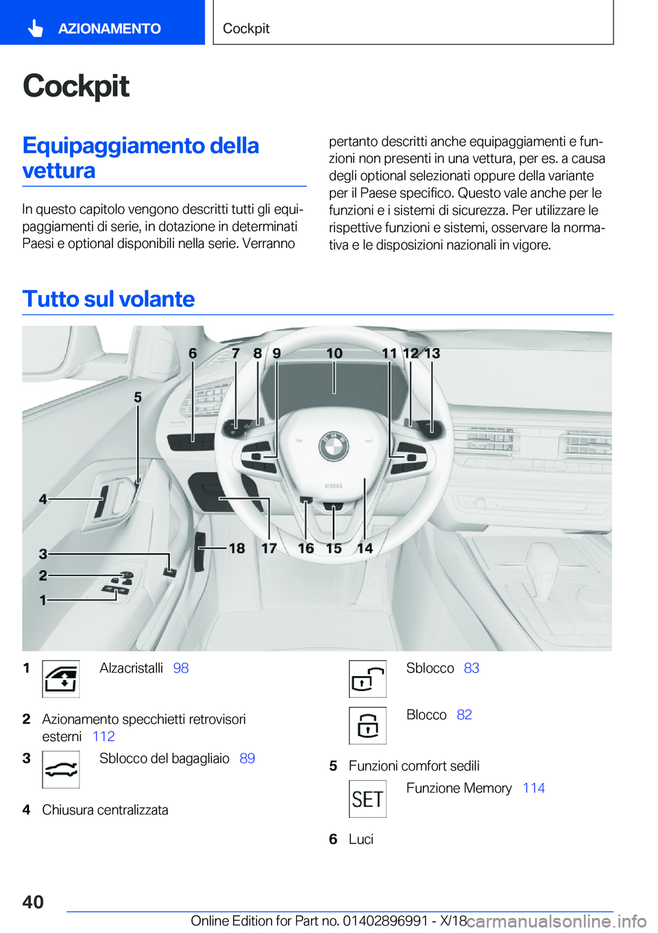 BMW Z4 2019  Libretti Di Uso E manutenzione (in Italian) �C�o�c�k�p�i�t�E�q�u�i�p�a�g�g�i�a�m�e�n�t�o��d�e�l�l�a�v�e�t�t�u�r�a
�I�n��q�u�e�s�t�o��c�a�p�i�t�o�l�o��v�e�n�g�o�n�o��d�e�s�c�r�i�t�t�i��t�u�t�t�i��g�l�i��e�q�u�iª
�p�a�g�g�i�a�m�e�n�t�i�