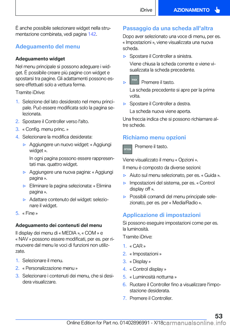 BMW Z4 2019  Libretti Di Uso E manutenzione (in Italian) �