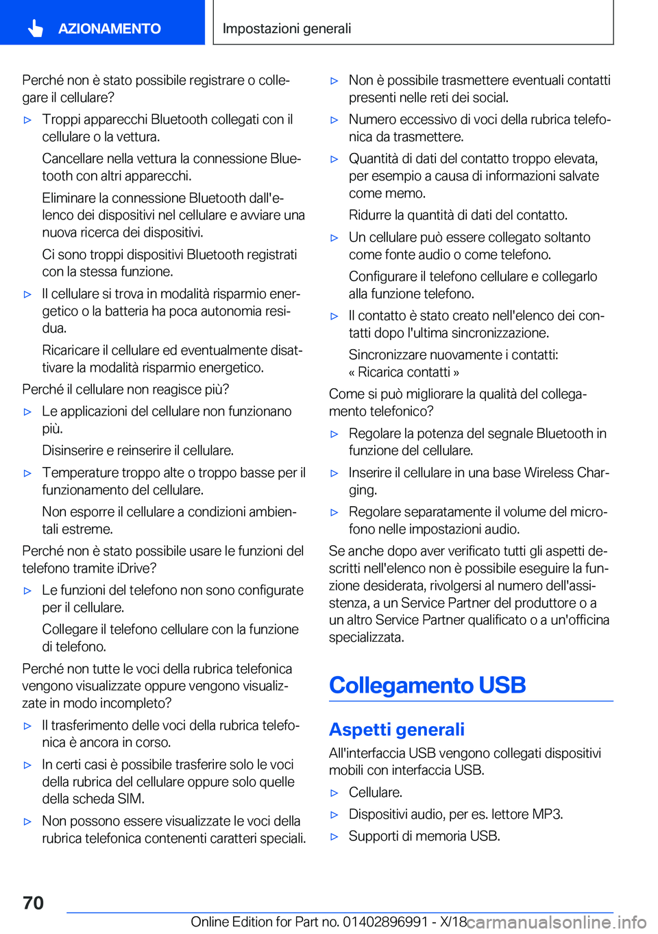 BMW Z4 2019  Libretti Di Uso E manutenzione (in Italian) �P�e�r�c�h�é��n�o�n��è��s�t�a�t�o��p�o�s�s�i�b�i�l�e��r�e�g�i�s�t�r�a�r�e��o��c�o�l�l�eª�g�a�r�e��i�l��c�e�l�l�u�l�a�r�e� 'x�T�r�o�p�p�i��a�p�p�a�r�e�c�c�h�i��B�l�u�e�t�o�o�t�h��c�