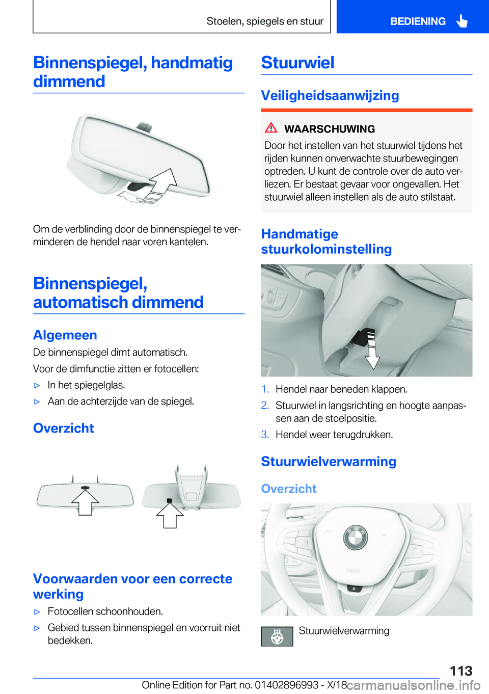 BMW Z4 2019  Instructieboekjes (in Dutch) �B�i�n�n�e�n�s�p�i�e�g�e�l�,��h�a�n�d�m�a�t�i�g�d�i�m�m�e�n�d
�O�m��d�e��v�e�r�b�l�i�n�d�i�n�g��d�o�o�r��d�e��b�i�n�n�e�n�s�p�i�e�g�e�l��t�e��v�e�rj
�m�i�n�d�e�r�e�n��d�e��h�e�n�d�e�l��n�a