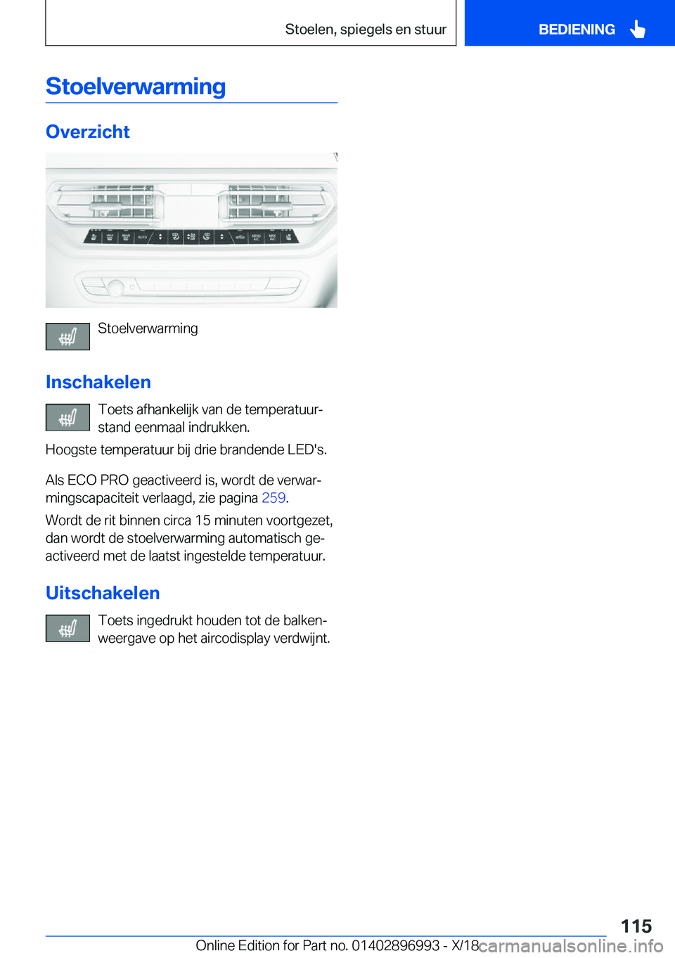 BMW Z4 2019  Instructieboekjes (in Dutch) �S�t�o�e�l�v�e�r�w�a�r�m�i�n�g
�O�v�e�r�z�i�c�h�t
�S�t�o�e�l�v�e�r�w�a�r�m�i�n�g
�I�n�s�c�h�a�k�e�l�e�n �T�o�e�t�s��a�f�h�a�n�k�e�l�i�j�k��v�a�n��d�e��t�e�m�p�e�r�a�t�u�u�rj
�s�t�a�n�d��e�e�n�m�