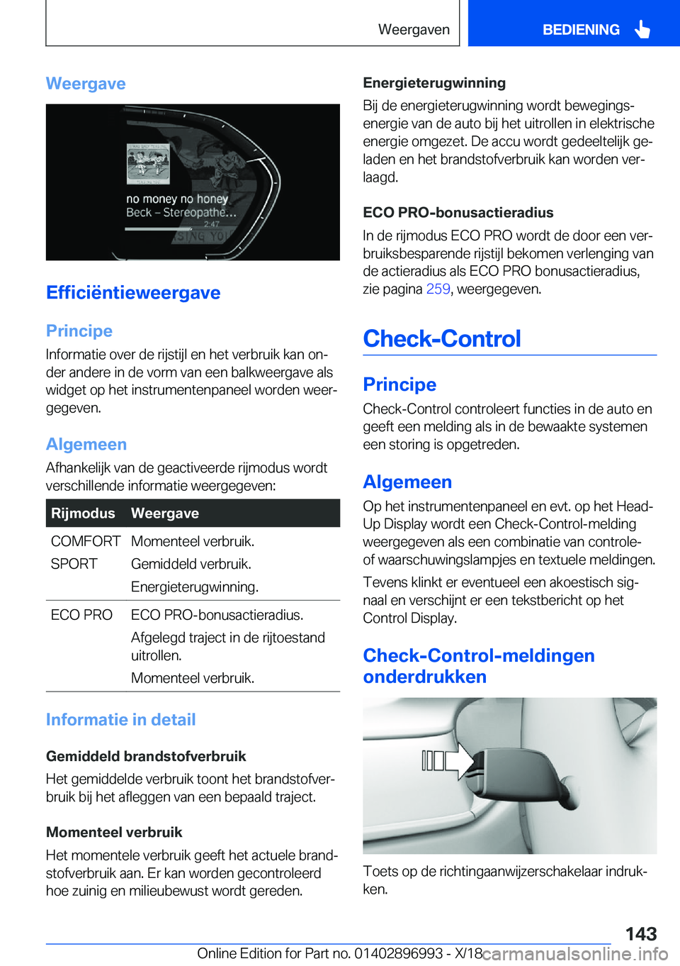 BMW Z4 2019  Instructieboekjes (in Dutch) �W�e�e�r�g�a�v�e
�E�f�f�i�c�i�