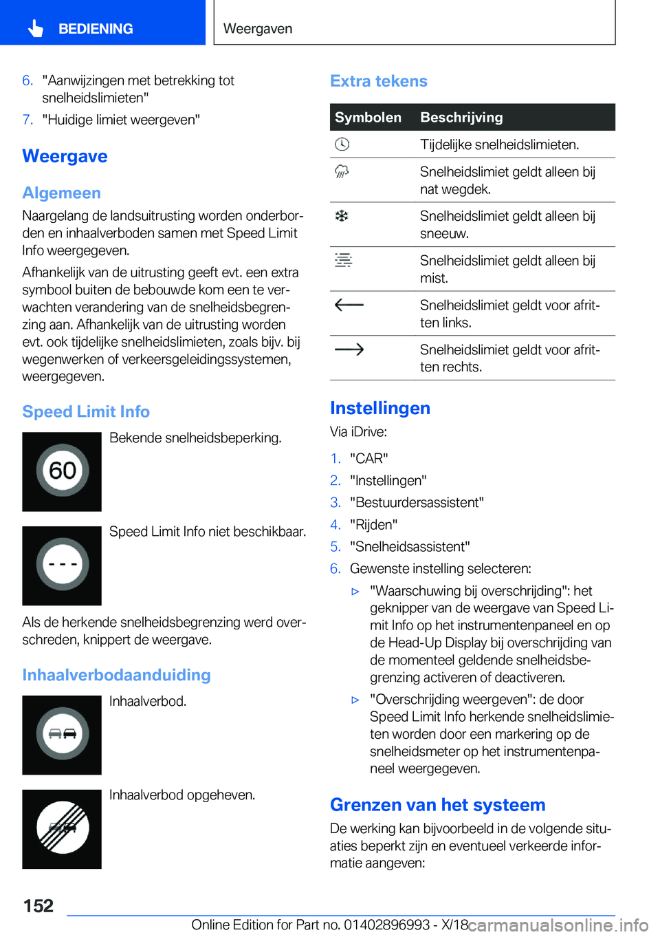 BMW Z4 2019  Instructieboekjes (in Dutch) �6�.��A�a�n�w�i�j�z�i�n�g�e�n��m�e�t��b�e�t�r�e�k�k�i�n�g��t�o�t
�s�n�e�l�h�e�i�d�s�l�i�m�i�e�t�e�n��7�.��H�u�i�d�i�g�e��l�i�m�i�e�t��w�e�e�r�g�e�v�e�n�
�W�e�e�r�g�a�v�e
�A�l�g�e�m�e�e�n
�N�a