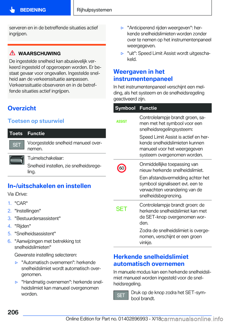 BMW Z4 2019  Instructieboekjes (in Dutch) �s�e�r�v�e�r�e�n��e�n��i�n��d�e��b�e�t�r�e�f�f�e�n�d�e��s�i�t�u�a�t�i�e�s��a�c�t�i�e�f�i�n�g�r�i�j�p�e�n�.
�W�A�A�R�S�C�H�U�W�I�N�G
�D�e��i�n�g�e�s�t�e�l�d�e��s�n�e�l�h�e�i�d��k�a�n��a�b�u�s