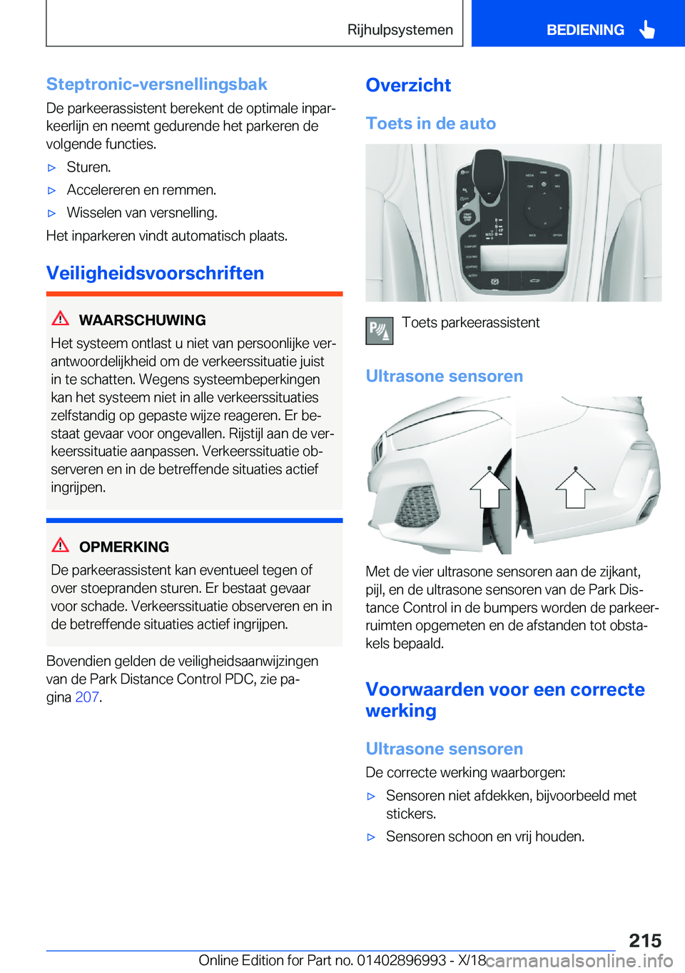 BMW Z4 2019  Instructieboekjes (in Dutch) �S�t�e�p�t�r�o�n�i�c�-�v�e�r�s�n�e�l�l�i�n�g�s�b�a�k�D�e��p�a�r�k�e�e�r�a�s�s�i�s�t�e�n�t��b�e�r�e�k�e�n�t��d�e��o�p�t�i�m�a�l�e��i�n�p�a�rj
�k�e�e�r�l�i�j�n��e�n��n�e�e�m�t��g�e�d�u�r�e�n�d�
