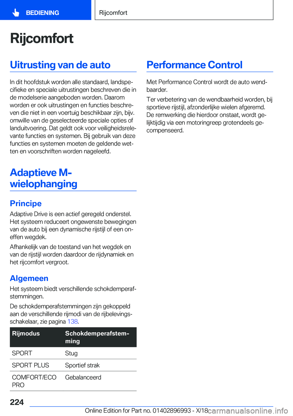 BMW Z4 2019  Instructieboekjes (in Dutch) �R�i�j�c�o�m�f�o�r�t�U�i�t�r�u�s�t�i�n�g��v�a�n��d�e��a�u�t�o
�I�n��d�i�t��h�o�o�f�d�s�t�u�k��w�o�r�d�e�n��a�l�l�e��s�t�a�n�d�a�a�r�d�,��l�a�n�d�s�p�ej�c�i�f�i�e�k�e��e�n��s�p�e�c�i�a�l�e�