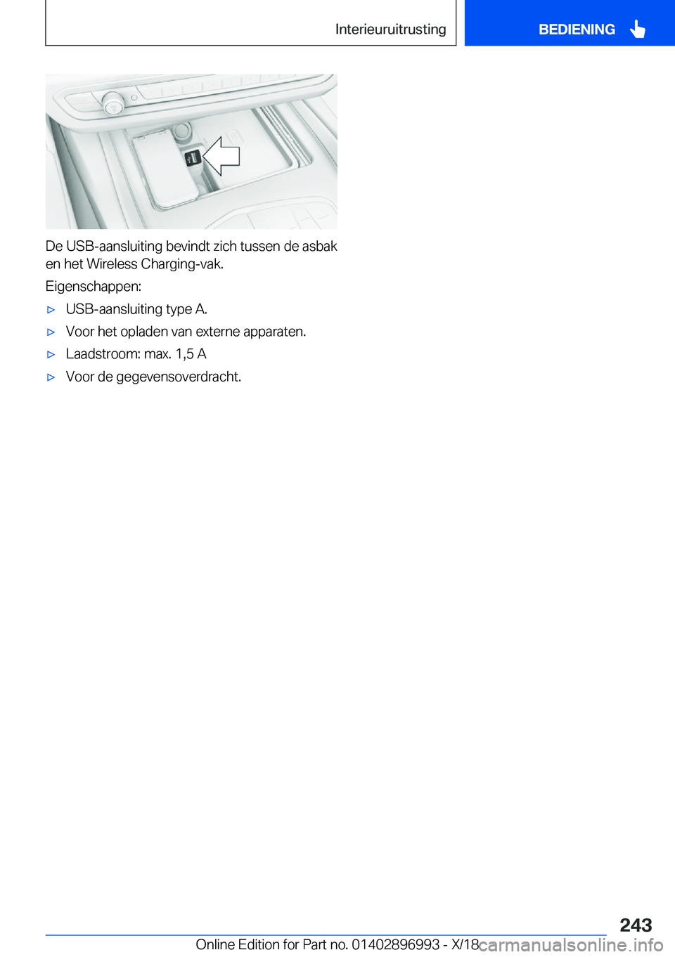 BMW Z4 2019  Instructieboekjes (in Dutch) �D�e��U�S�B�-�a�a�n�s�l�u�i�t�i�n�g��b�e�v�i�n�d�t��z�i�c�h��t�u�s�s�e�n��d�e��a�s�b�a�k�e�n��h�e�t��W�i�r�e�l�e�s�s��C�h�a�r�g�i�n�g�-�v�a�k�.
�E�i�g�e�n�s�c�h�a�p�p�e�n�:
'x�U�S�B�-�a�a