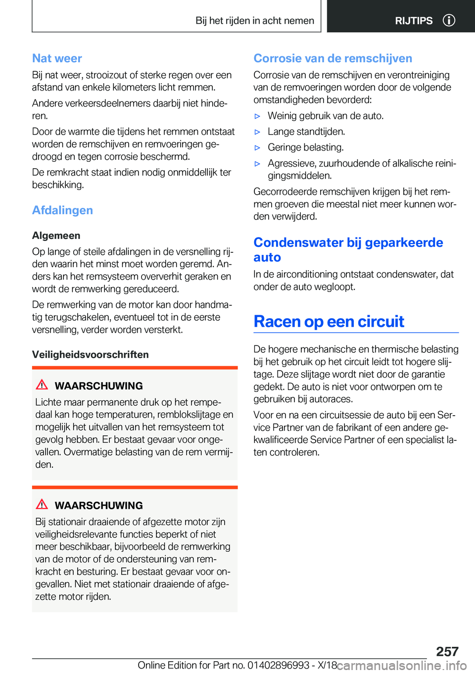 BMW Z4 2019  Instructieboekjes (in Dutch) �N�a�t��w�e�e�r
�B�i�j��n�a�t��w�e�e�r�,��s�t�r�o�o�i�z�o�u�t��o�f��s�t�e�r�k�e��r�e�g�e�n��o�v�e�r��e�e�n
�a�f�s�t�a�n�d��v�a�n��e�n�k�e�l�e��k�i�l�o�m�e�t�e�r�s��l�i�c�h�t��r�e�m�m�e�n