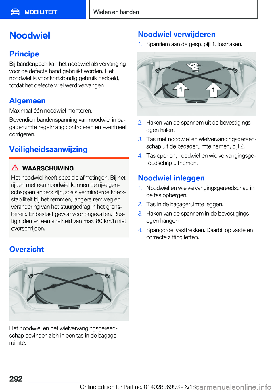 BMW Z4 2019  Instructieboekjes (in Dutch) �N�o�o�d�w�i�e�l
�P�r�i�n�c�i�p�e
�B�i�j��b�a�n�d�e�n�p�e�c�h��k�a�n��h�e�t��n�o�o�d�w�i�e�l��a�l�s��v�e�r�v�a�n�g�i�n�g
�v�o�o�r��d�e��d�e�f�e�c�t�e��b�a�n�d��g�e�b�r�u�i�k�t��w�o�r�d�e�n�