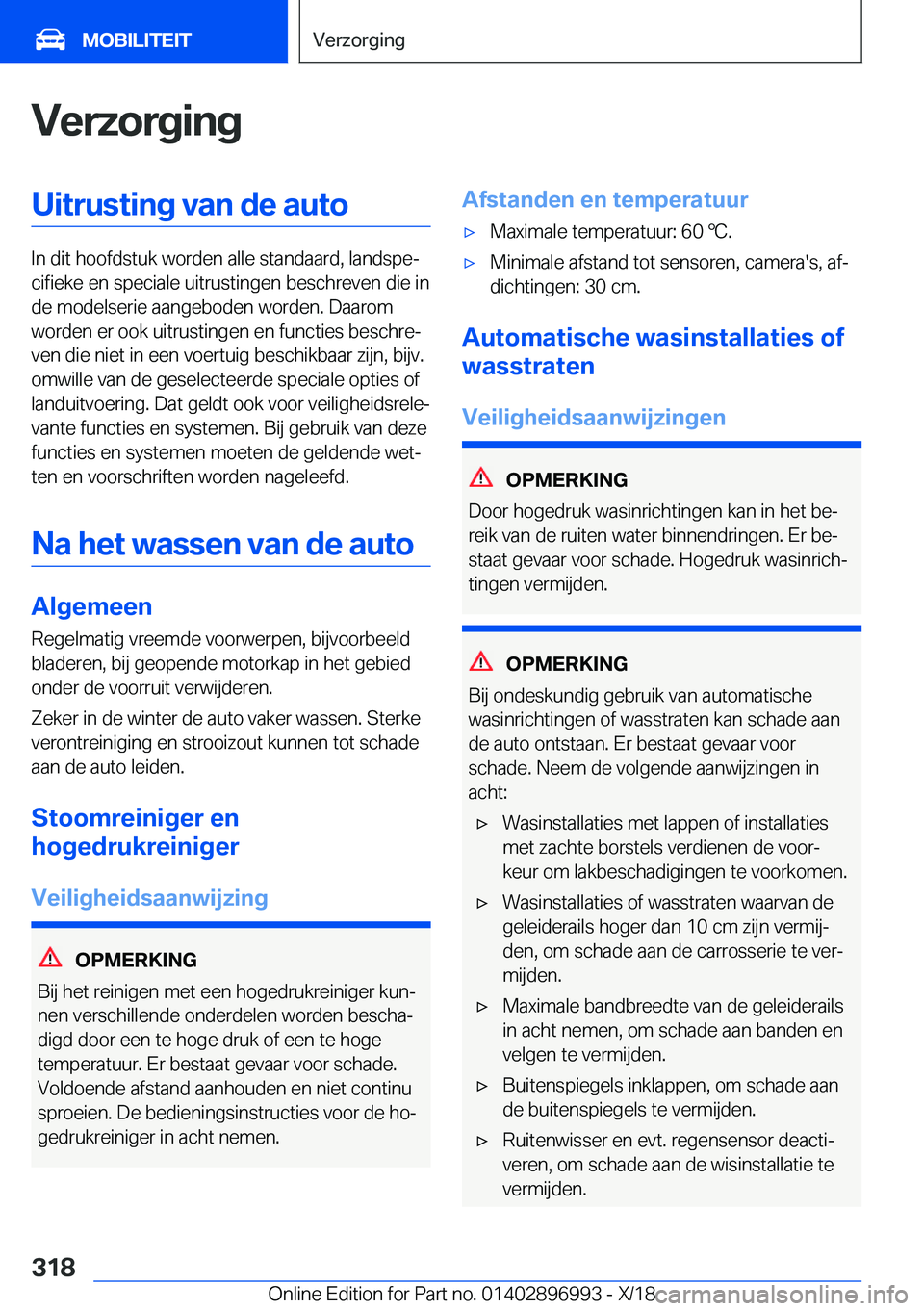 BMW Z4 2019  Instructieboekjes (in Dutch) �V�e�r�z�o�r�g�i�n�g�U�i�t�r�u�s�t�i�n�g��v�a�n��d�e��a�u�t�o
�I�n��d�i�t��h�o�o�f�d�s�t�u�k��w�o�r�d�e�n��a�l�l�e��s�t�a�n�d�a�a�r�d�,��l�a�n�d�s�p�ej�c�i�f�i�e�k�e��e�n��s�p�e�c�i�a�l�e�