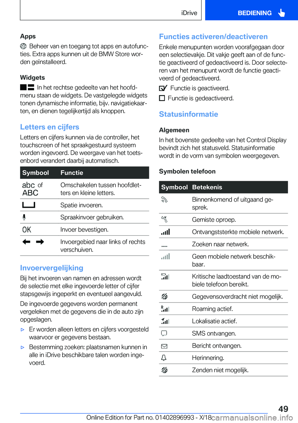 BMW Z4 2019  Instructieboekjes (in Dutch) �A�p�p�s
���B�e�h�e�e�r��v�a�n��e�n��t�o�e�g�a�n�g��t�o�t��a�p�p�s��e�n��a�u�t�o�f�u�n�cj
�t�i�e�s�.��E�x�t�r�a��a�p�p�s��k�u�n�n�e�n��u�i�t��d�e��B�M�W��S�t�o�r�e��w�o�rj �d�e�n��