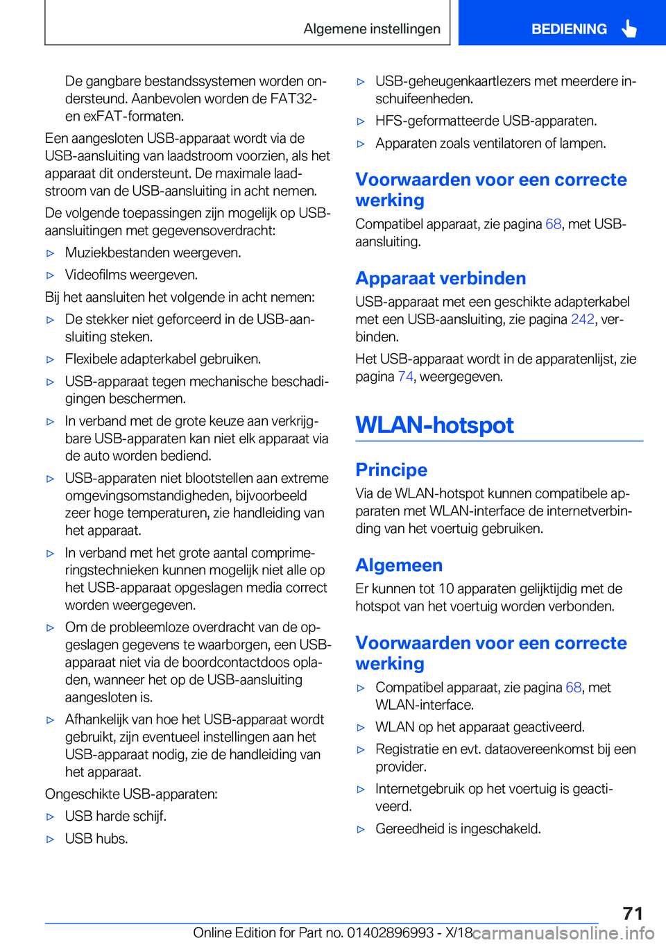 BMW Z4 2019  Instructieboekjes (in Dutch) �D�e��g�a�n�g�b�a�r�e��b�e�s�t�a�n�d�s�s�y�s�t�e�m�e�n��w�o�r�d�e�n��o�nj
�d�e�r�s�t�e�u�n�d�.��A�a�n�b�e�v�o�l�e�n��w�o�r�d�e�n��d�e��F�A�T�3�2�- �e�n��e�x�F�A�T�-�f�o�r�m�a�t�e�n�.
�E�e�n�