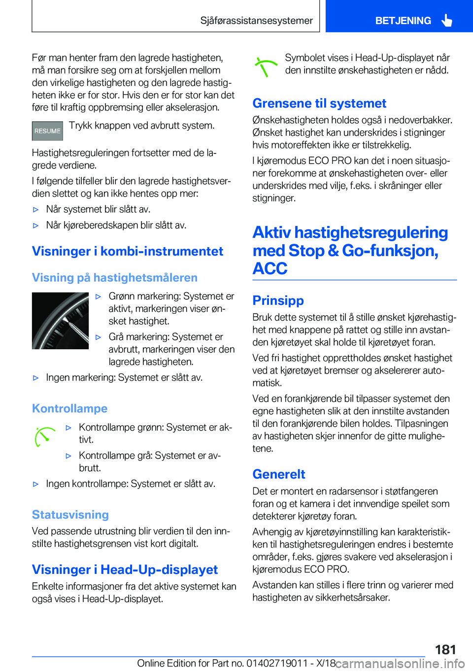 BMW Z4 2019  InstruksjonsbØker (in Norwegian) �F�
