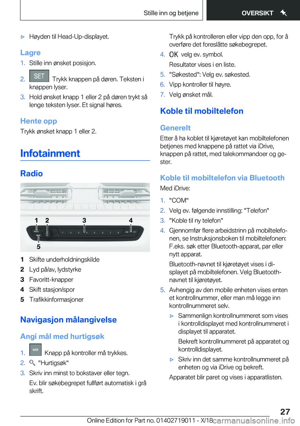 BMW Z4 2019  InstruksjonsbØker (in Norwegian) x�H�