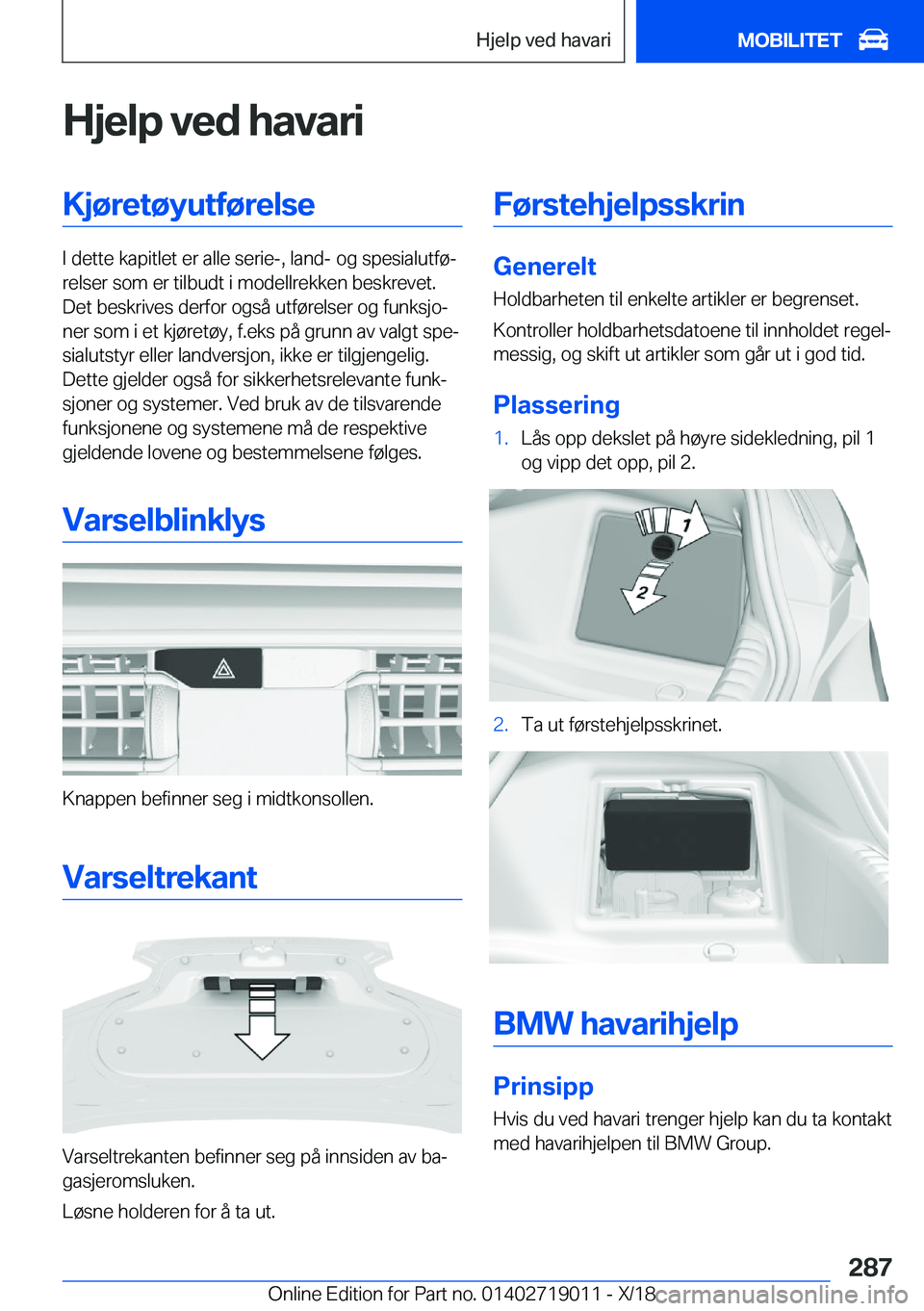 BMW Z4 2019  InstruksjonsbØker (in Norwegian) �H�j�e�l�p��v�e�d��h�a�v�a�r�i�K�j�
