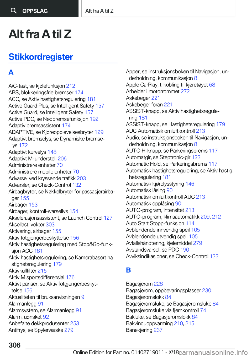 BMW Z4 2019  InstruksjonsbØker (in Norwegian) �A�l�t��f�r�a��A��t�i�l��Z�S�t�i�k�k�o�r�d�r�e�g�i�s�t�e�r�A�A�/�C�-�t�a�s�t�,��s�e��k�j�