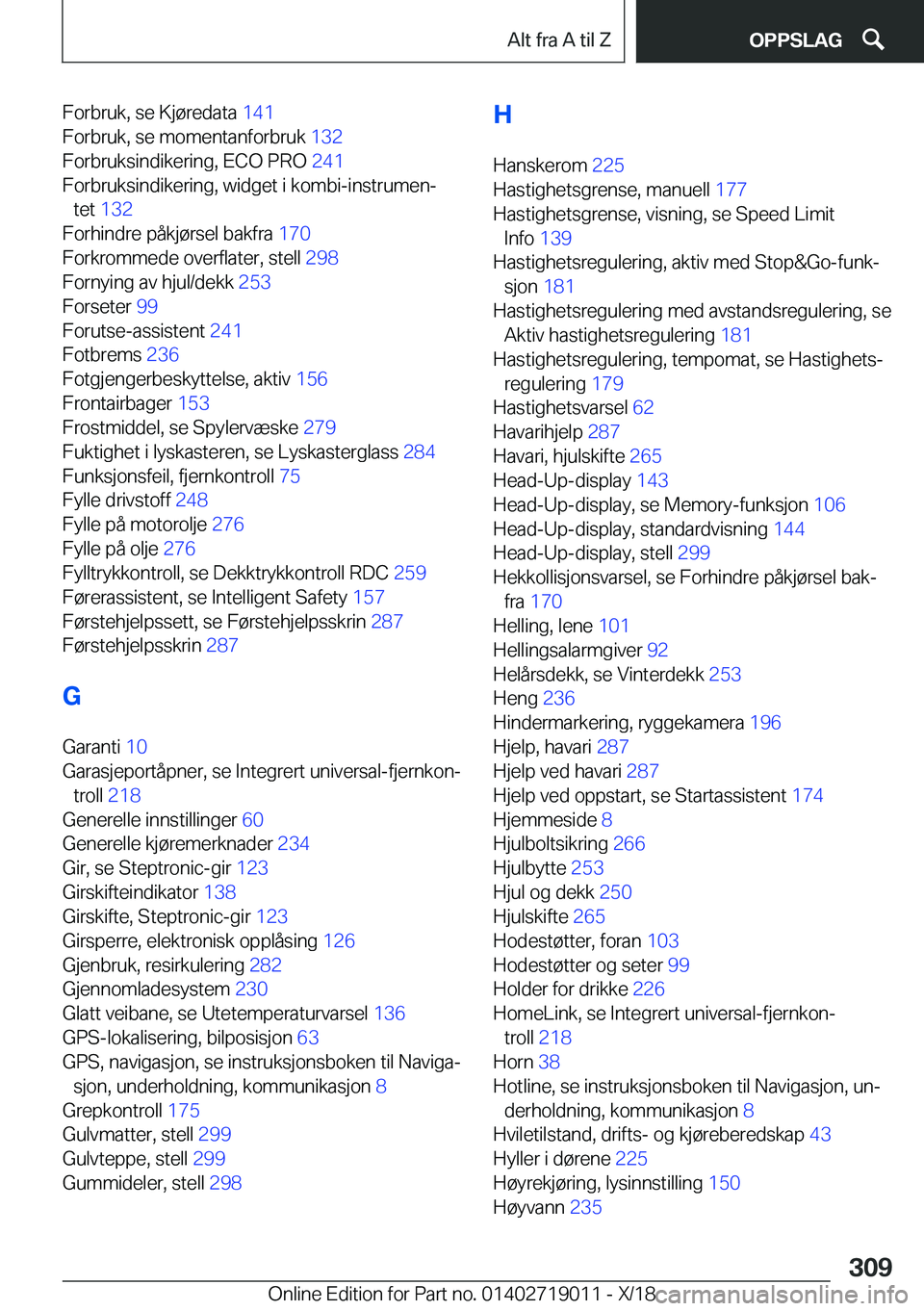 BMW Z4 2019  InstruksjonsbØker (in Norwegian) �F�o�r�b�r�u�k�,��s�e��K�j�