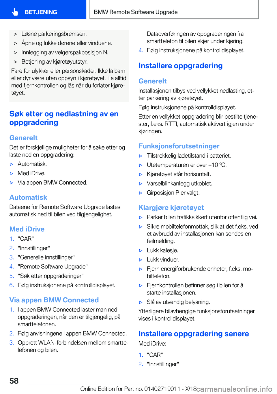 BMW Z4 2019  InstruksjonsbØker (in Norwegian) x�L�