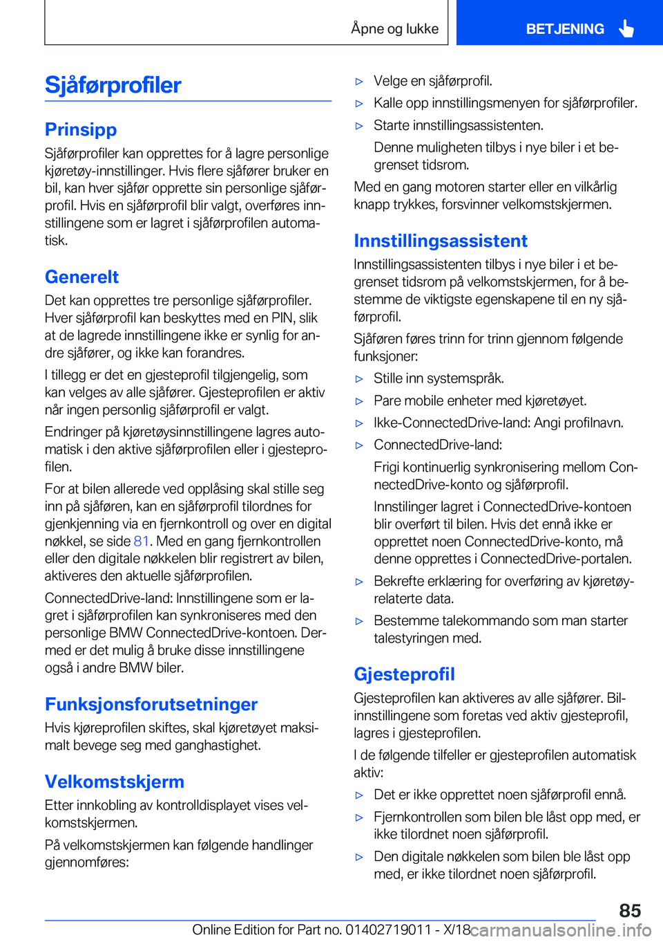 BMW Z4 2019  InstruksjonsbØker (in Norwegian) �S�j�å�f�