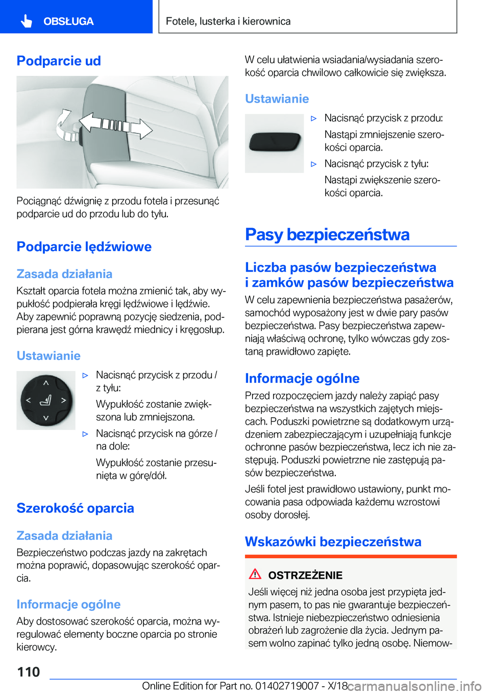 BMW Z4 2019  Instrukcja obsługi (in Polish) �P�o�d�p�a�r�c�i�e��u�d
�P�o�c�i�