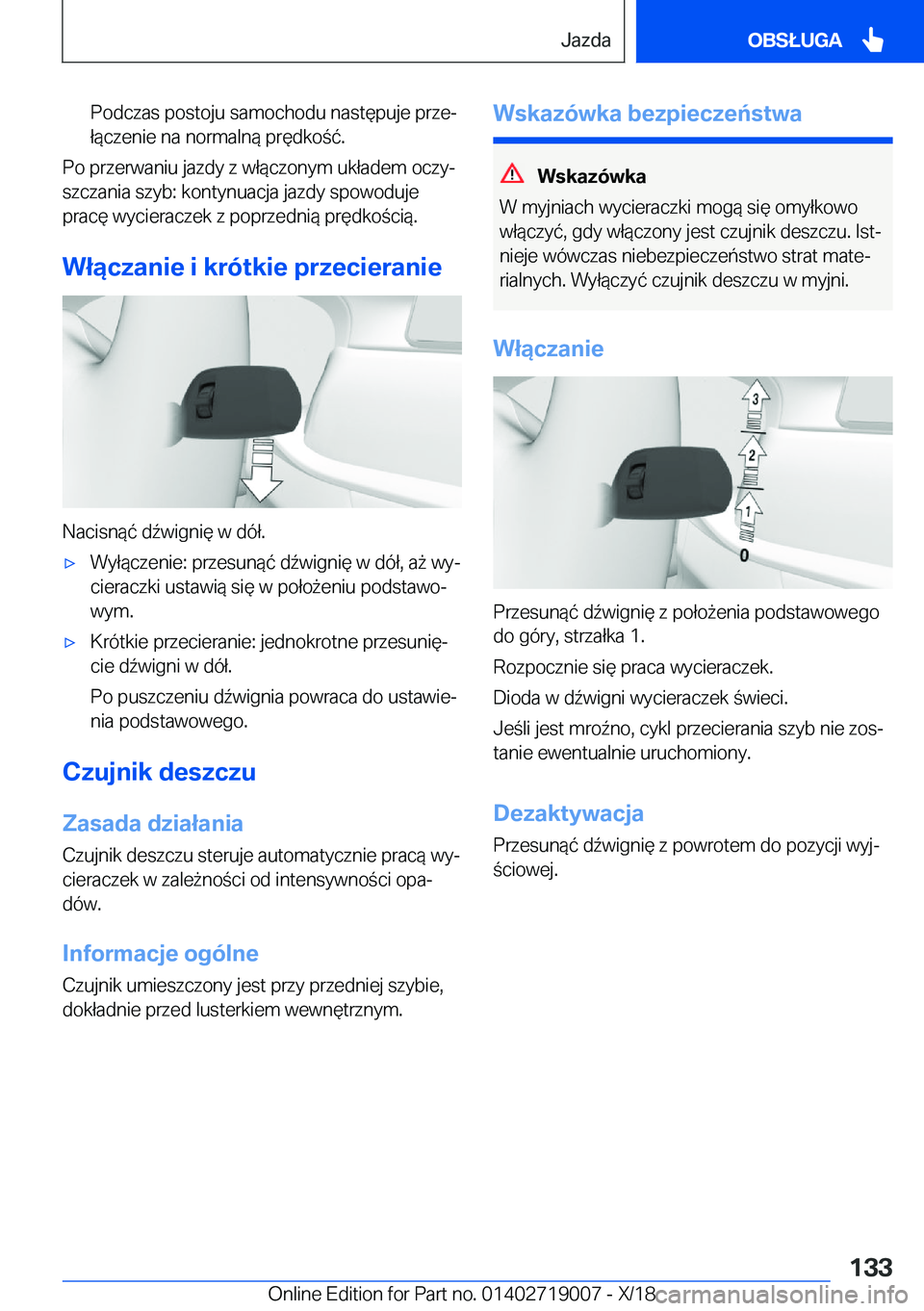 BMW Z4 2019  Instrukcja obsługi (in Polish) �P�o�d�c�z�a�s��p�o�s�t�o�j�u��s�a�m�o�c�h�o�d�u��n�a�s�t�