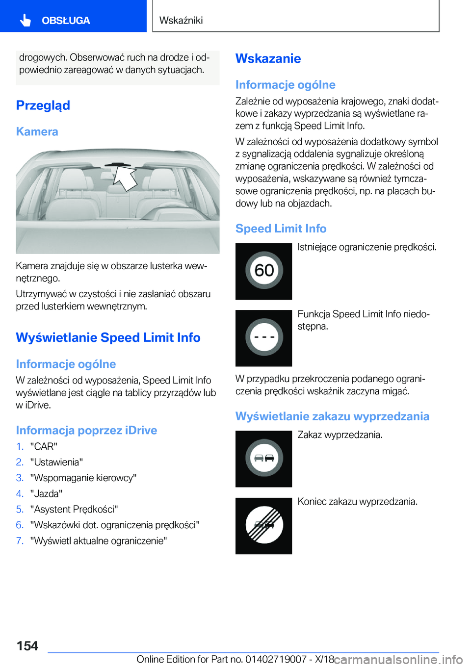 BMW Z4 2019  Instrukcja obsługi (in Polish) �d�r�o�g�o�w�y�c�h�.��O�b�s�e�r�w�o�w�a�