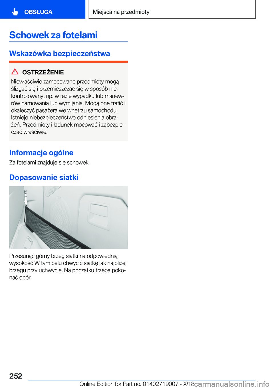 BMW Z4 2019  Instrukcja obsługi (in Polish) �S�c�h�o�w�e�k��z�a��f�o�t�e�l�a�m�i
�W�s�k�a�z�