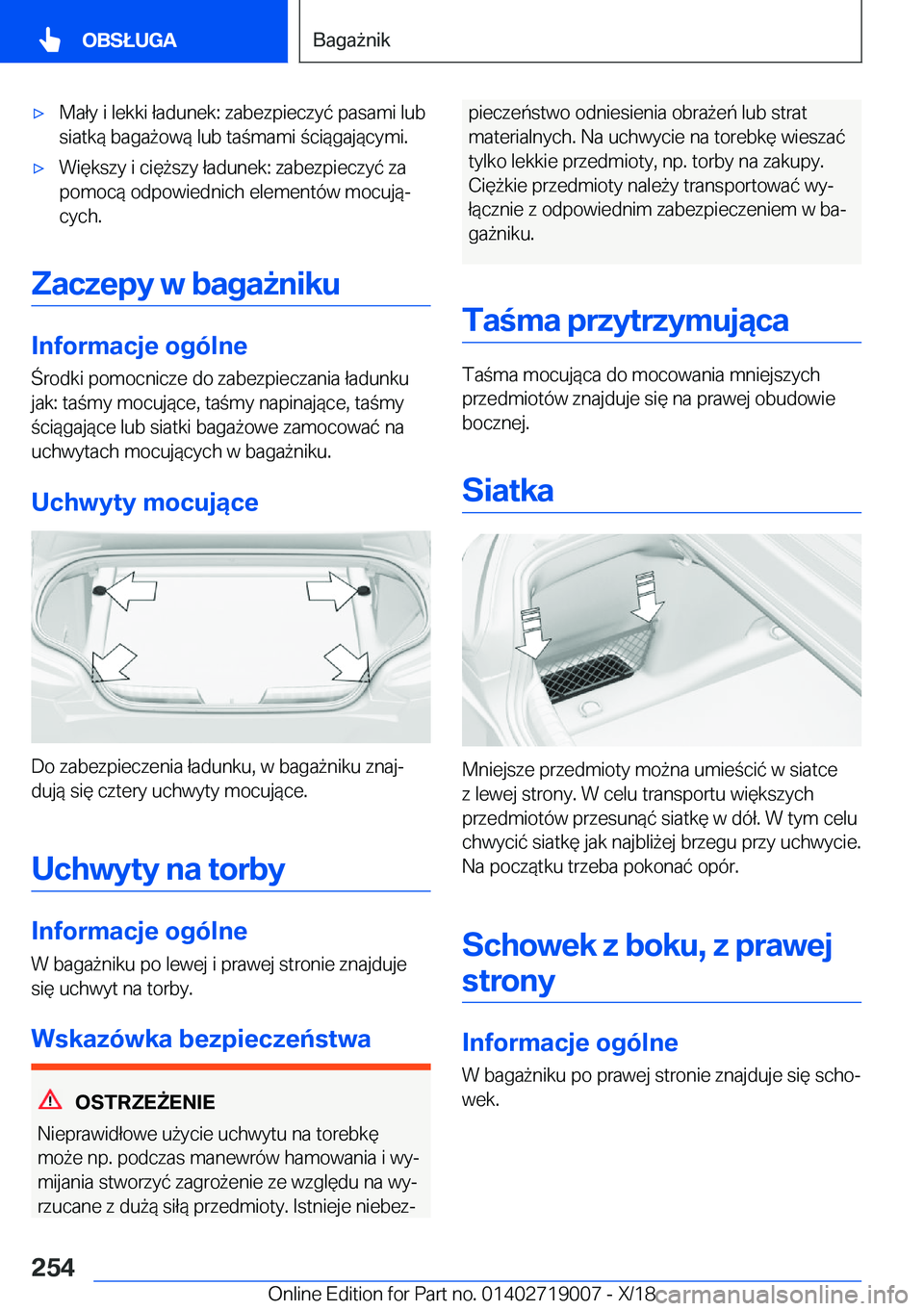 BMW Z4 2019  Instrukcja obsługi (in Polish) 'x�M�a�ł�y��i��l�e�k�k�i��ł�a�d�u�n�e�k�:��z�a�b�e�z�p�i�e�c�z�y�