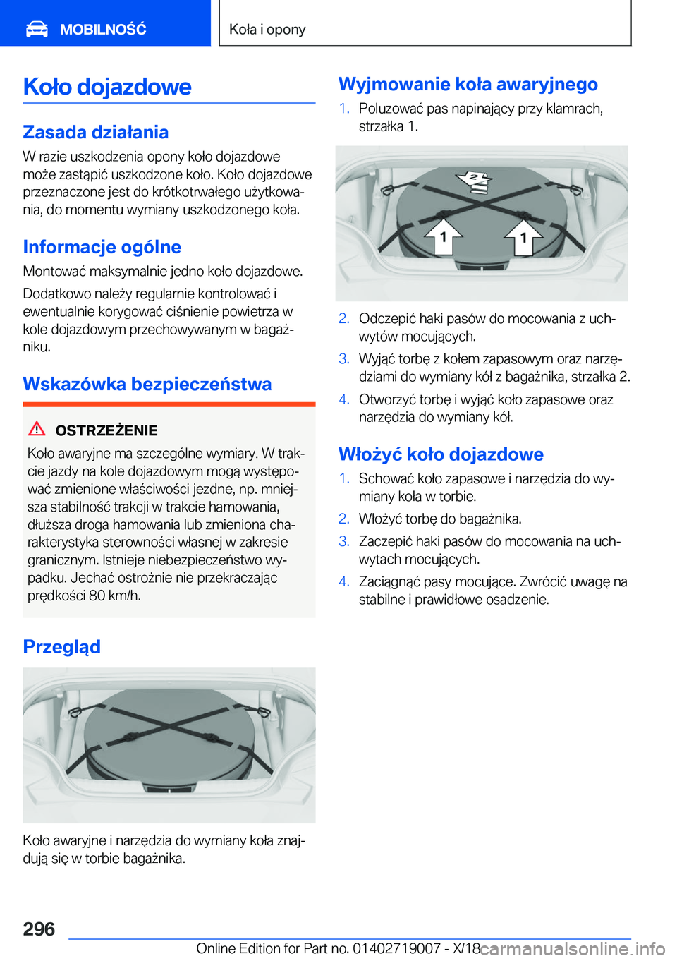 BMW Z4 2019  Instrukcja obsługi (in Polish) �K�o�ł�o��d�o�j�a�z�d�o�w�e
�Z�a�s�a�d�a��d�z�i�a�ł�a�n�i�a
�W��r�a�z�i�e��u�s�z�k�o�d�z�e�n�i�a��o�p�o�n�y��k�o�ł�o��d�o�j�a�z�d�o�w�e
�m�o9�e��z�a�s�t�