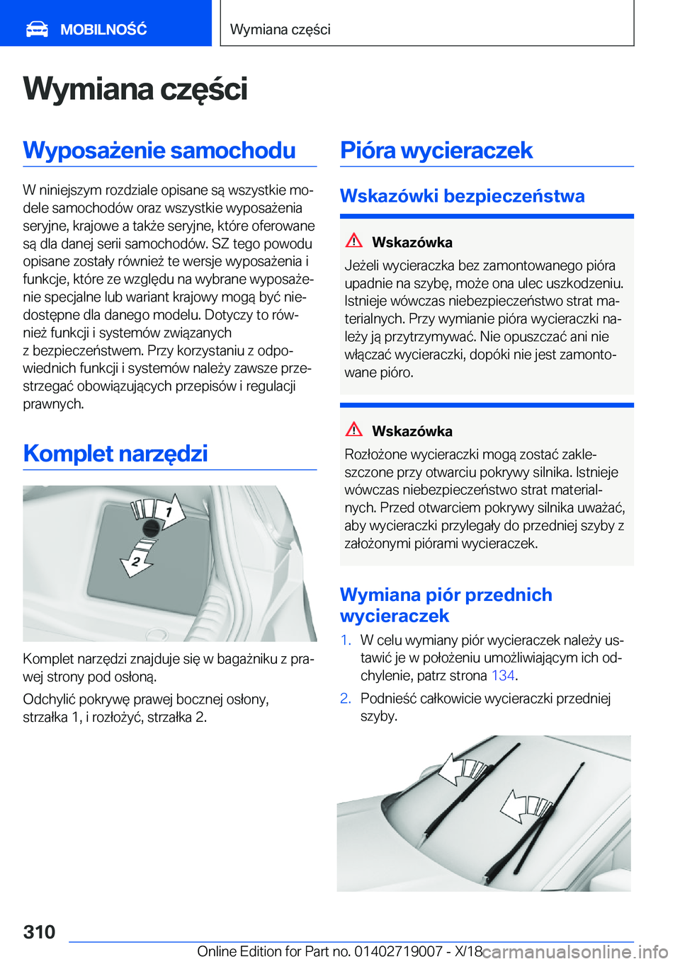 BMW Z4 2019  Instrukcja obsługi (in Polish) �W�y�m�i�a�n�a��c�z�