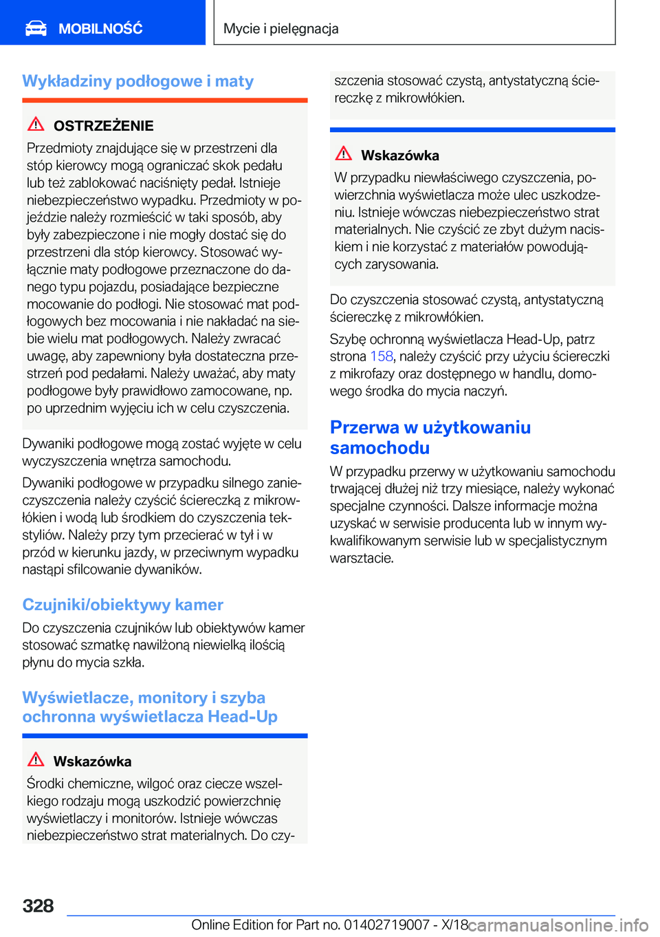 BMW Z4 2019  Instrukcja obsługi (in Polish) �W�y�k�ł�a�d�z�i�n�y��p�o�d�ł�o�g�o�w�e��i��m�a�t�y
�O�S�T�R�Z�E8�E�N�I�E
�P�r�z�e�d�m�i�o�t�y��z�n�a�j�d�u�j�