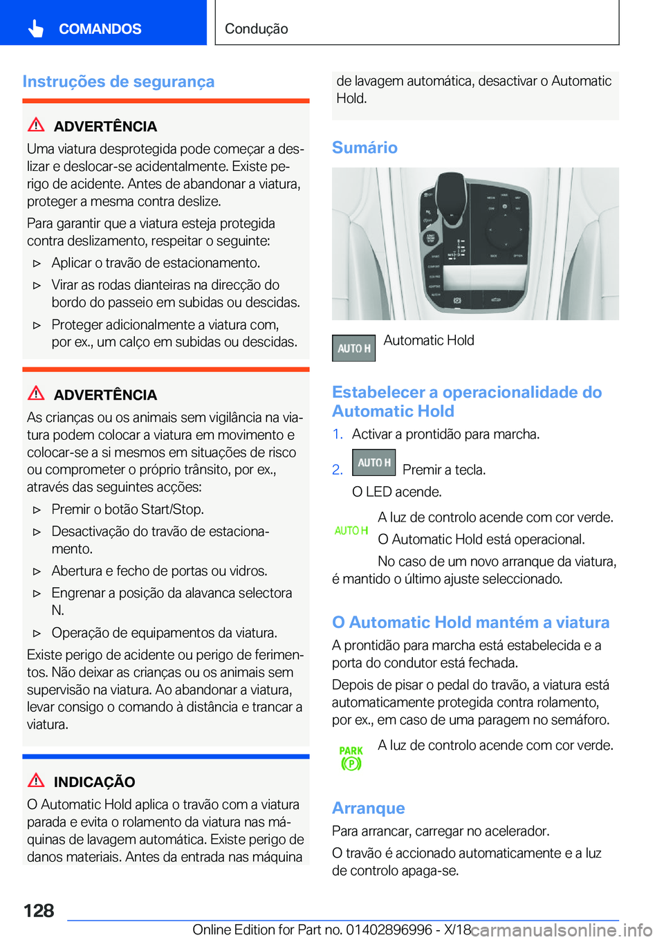BMW Z4 2019  Manual do condutor (in Portuguese) �I�n�s�t�r�u�