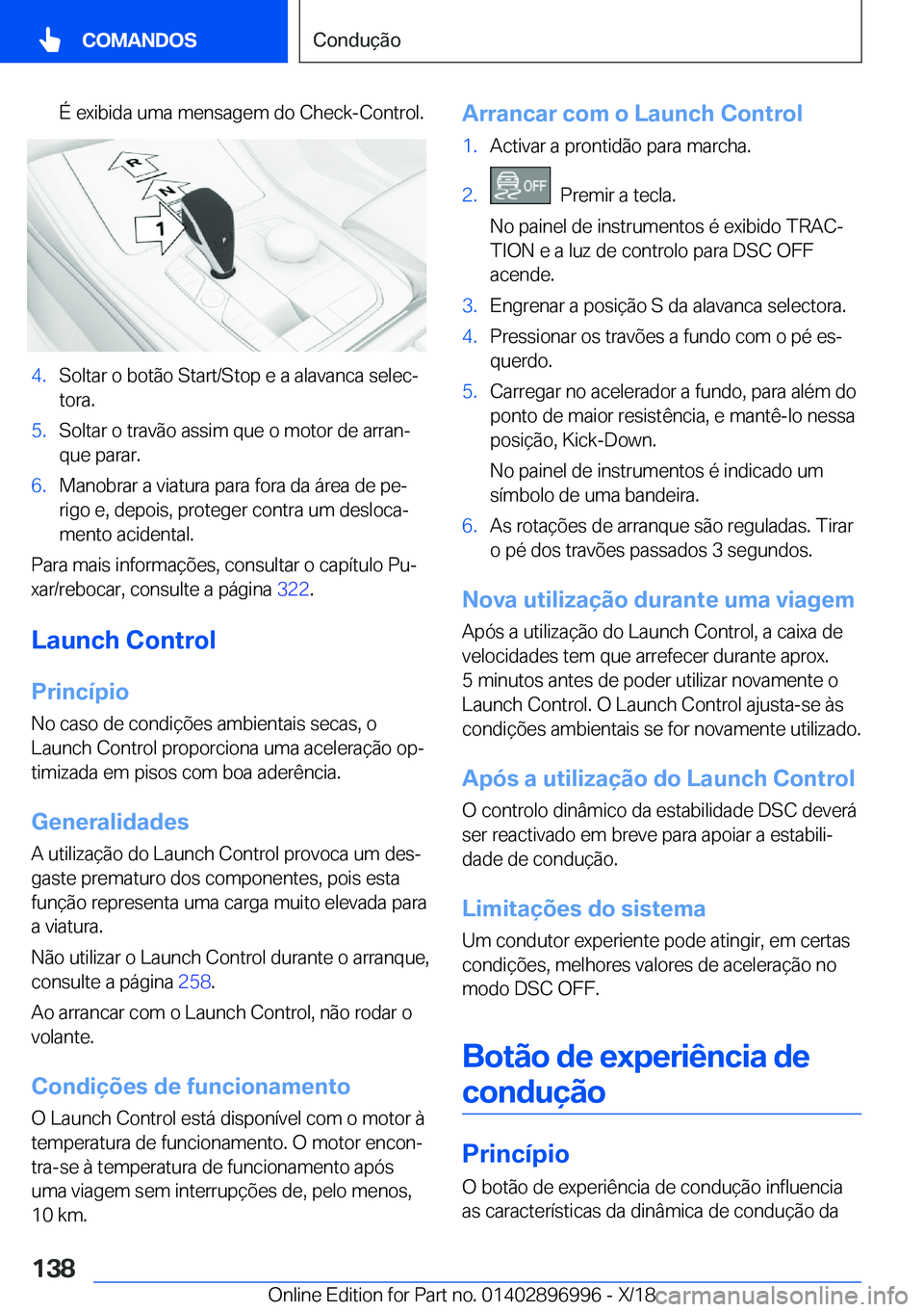 BMW Z4 2019  Manual do condutor (in Portuguese) �