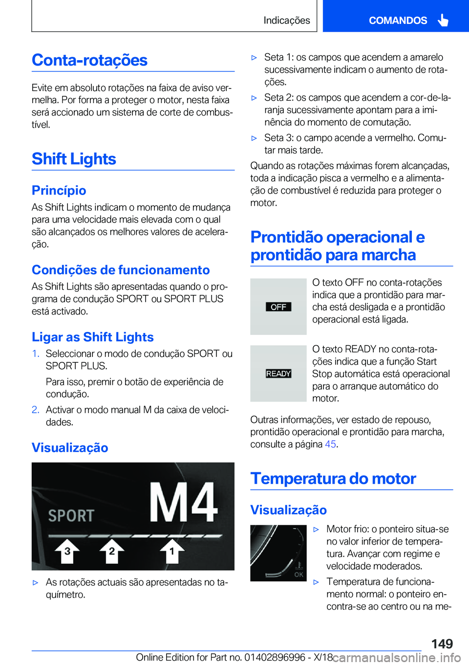 BMW Z4 2019  Manual do condutor (in Portuguese) �C�o�n�t�a�-�r�o�t�a�