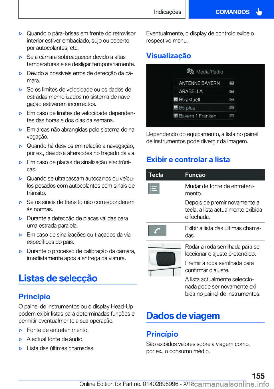 BMW Z4 2019  Manual do condutor (in Portuguese) x�Q�u�a�n�d�o��o��p�á�r�a�-�b�r�i�s�a�s��e�m��f�r�e�n�t�e��d�o��r�e�t�r�o�v�i�s�o�r
�i�n�t�e�r�i�o�r��e�s�t�i�v�e�r��e�m�b�a�c�i�a�d�o�,��s�u�j�o��o�u��c�o�b�e�r�t�o
�p�o�r��a�u�t�o�c�o�