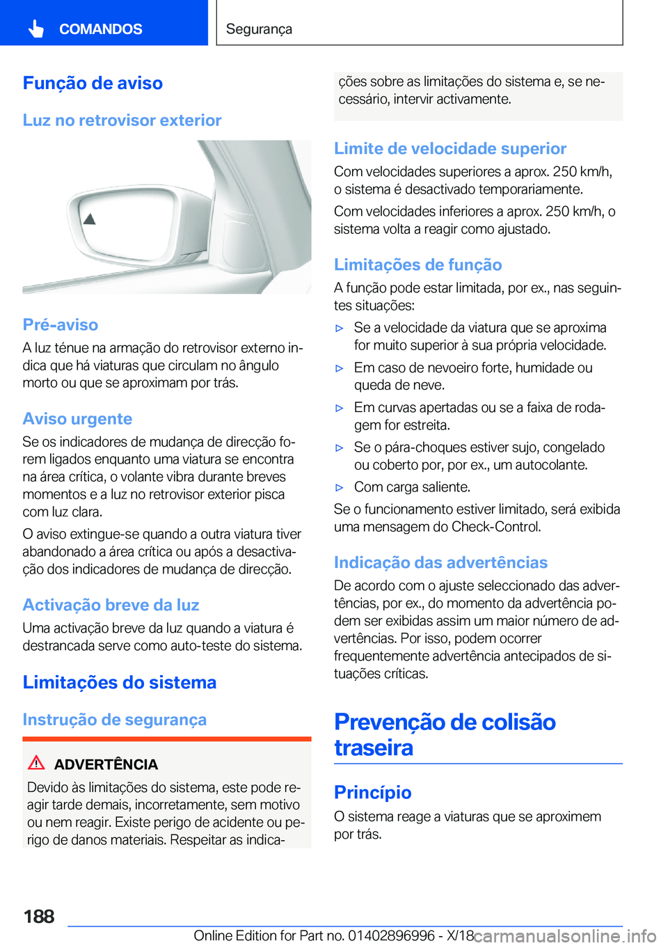 BMW Z4 2019  Manual do condutor (in Portuguese) �F�u�n�