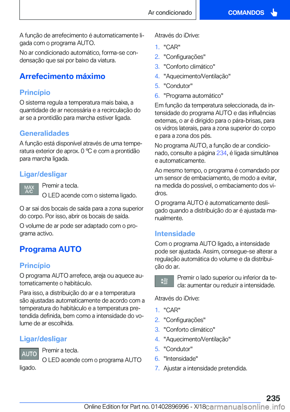 BMW Z4 2019  Manual do condutor (in Portuguese) �A��f�u�n�