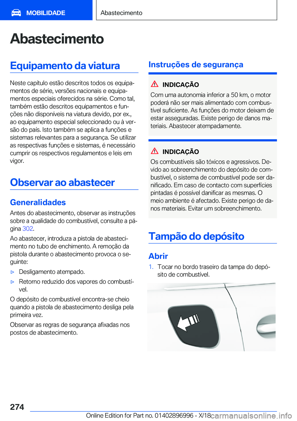 BMW Z4 2019  Manual do condutor (in Portuguese) �A�b�a�s�t�e�c�i�m�e�n�t�o�E�q�u�i�p�a�m�e�n�t�o��d�a��v�i�a�t�u�r�a
�N�e�s�t�e��c�a�p�